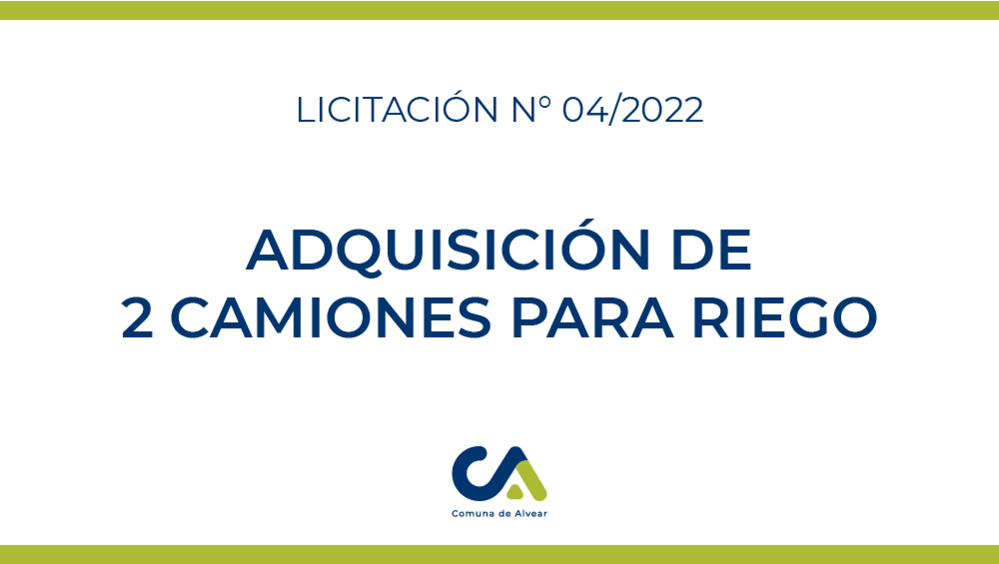 ADQUISICIÓN DE 2 CAMIONES PARA RIEGO