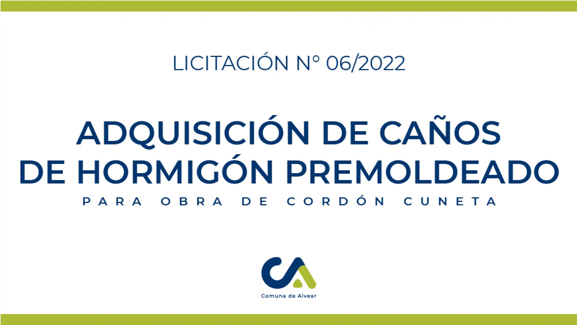 ADQUISICIÓN DE CAÑOS DE HORMIGÓN PREMOLDEADO PARA OBRA DE CORDÓN CUNETA