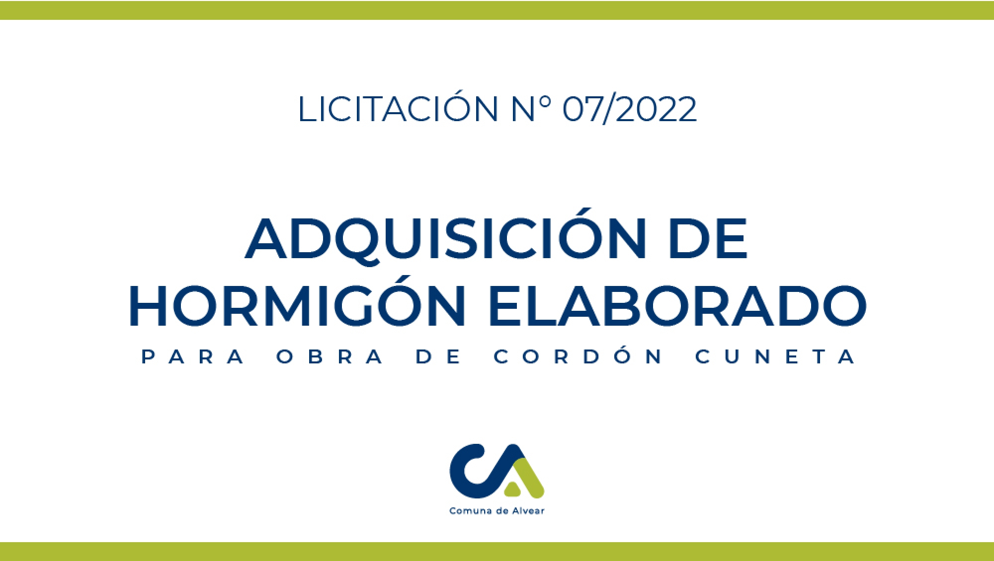 ADQUISICIÓN DE HORMIGÓN ELABORADO PARA OBRA DE CORDÓN CUNETA